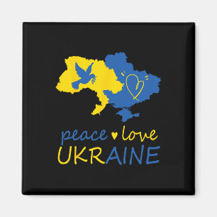 Stand With Ukrainian Peace Love Ukraine Flag Magnet