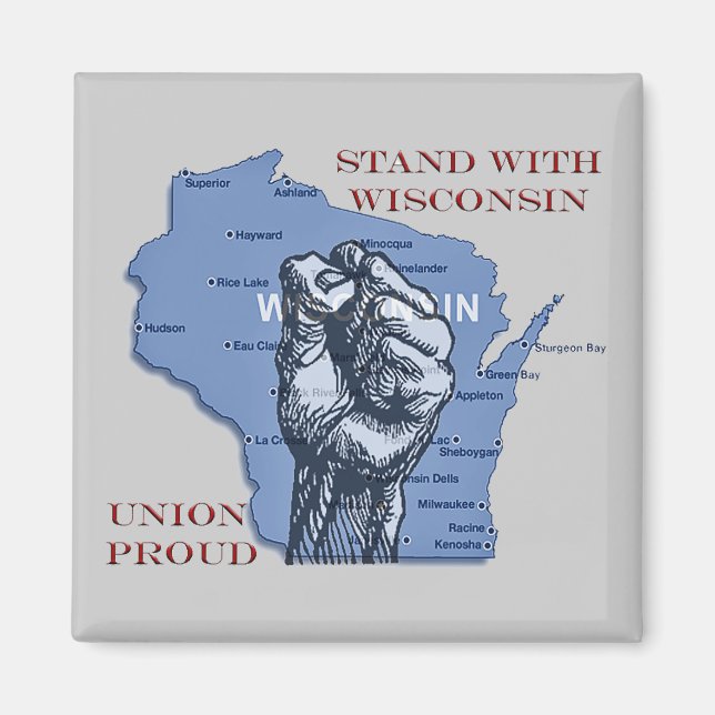 stand with wisconsin magnet (Front)