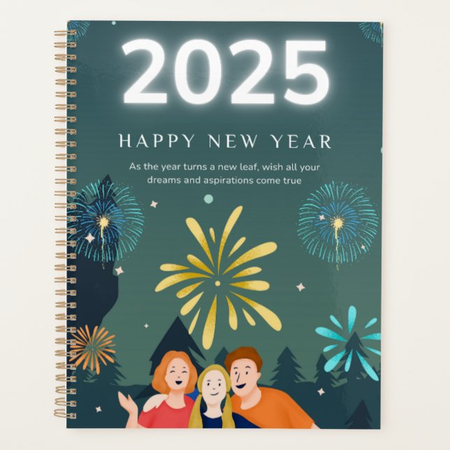 Standard (8.5" x 11"), Hard Cover, Black Spiral Pl Planner (Front)