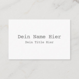 Standard, 8.5 x 5.5 cm Business Card