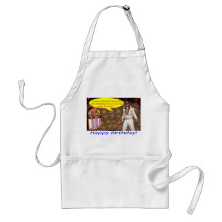 standard apron.  Happy Birthday.  elvis/ hound dog Standard Apron