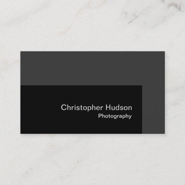 Standard Black Grey Photography Business Card (Front)