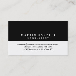 Standard Black White Stripes Modern Business Card