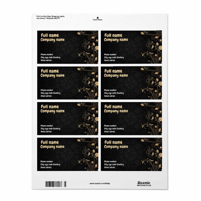 Standard business card . (Full Sheet)