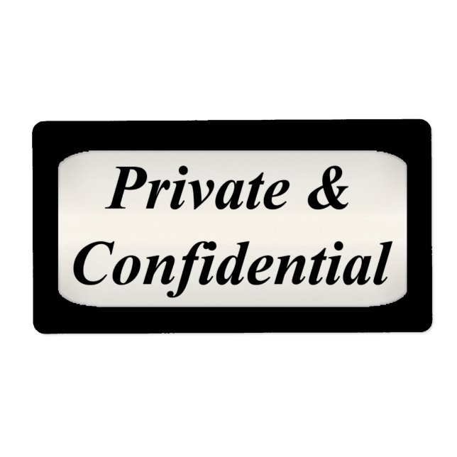 Standard Business Private Large Label (Front)