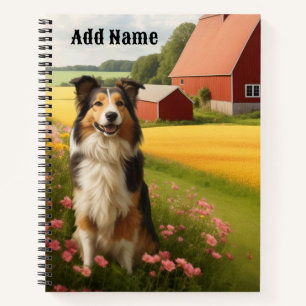 Standard Collie on Farm Notebook