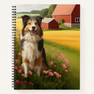 Standard Collie on Farm Notebook