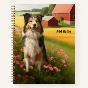 Standard Collie on Farm Notebook