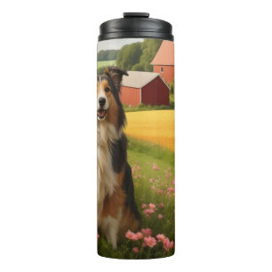 Standard Collie on Farm Thermal Tumbler