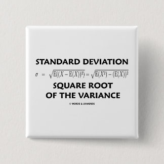 Standard Deviation Square Root Of The Variance 15 Cm Square Badge