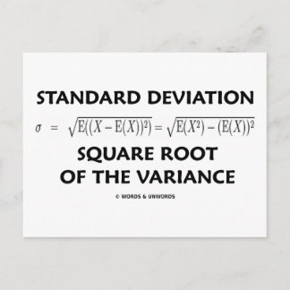 Standard Deviation Square Root Of The Variance Postcard