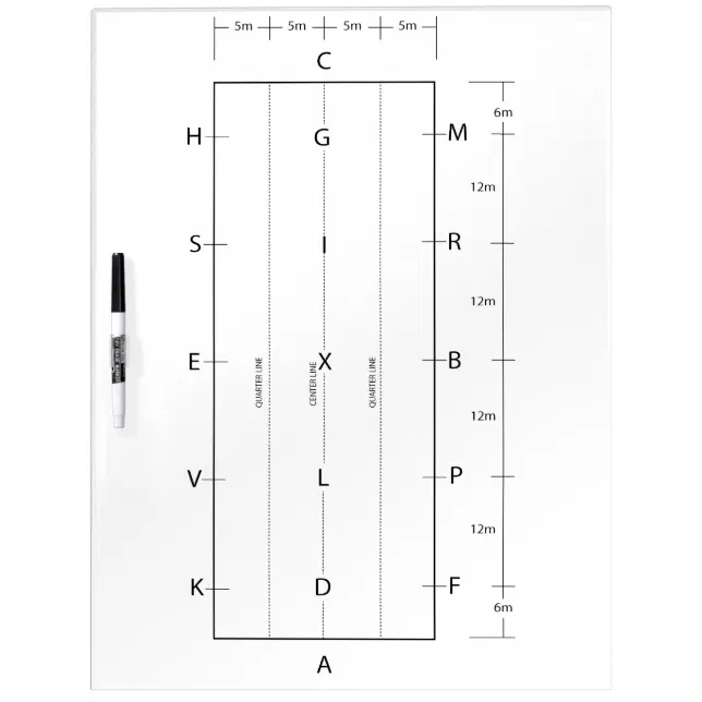 Standard Dressage Arena Template Horse Competition Dry Erase Board | Zazzle