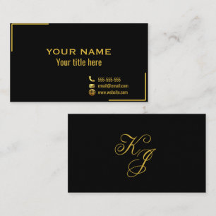 Standard Elegant Black and Gold Business Card