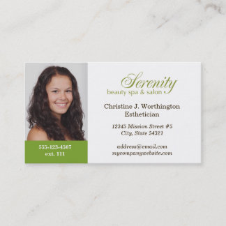 Standard green custom headshot company logo business card