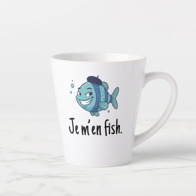 Standard Latte Mug - Je m'en fish (Right)