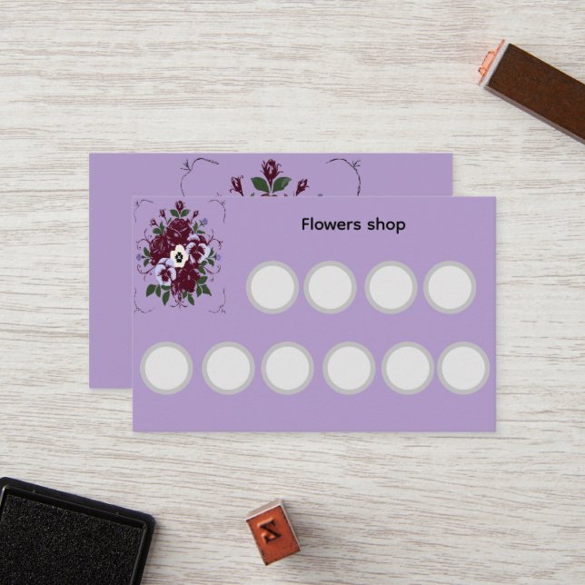 Standard Loyalty Card Violets Botanical (Front/Back In Situ)