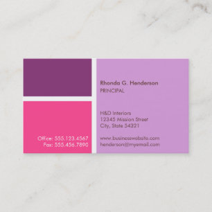 Standard modern colour block purple professional business card