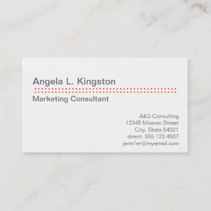 Standard modern micro dot cherry red grey custom business card