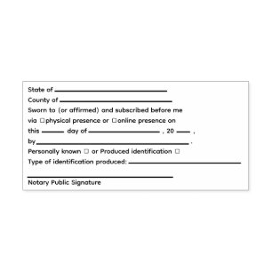 Standard Notary Jurat  Self-inking Stamp