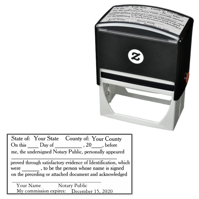 Standard Notary Public Acknowledgement Stamp Zazzle