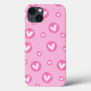 Standard Pink Hearts iPhone Case