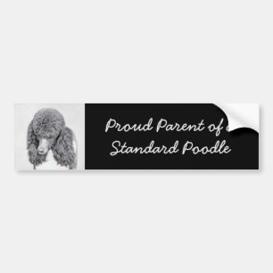 Standard Poodle Black Parti Painting - Dog Art Bumper Sticker