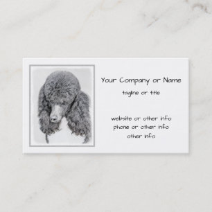 Standard Poodle Black Parti Painting - Dog Art Business Card