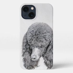 Standard Poodle Black Parti Painting - Dog Art iPhone 13 Case