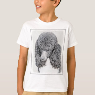 Standard Poodle Black Parti Painting - Dog Art T-Shirt
