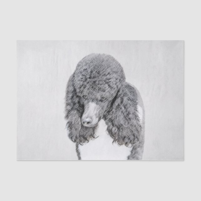 Standard Poodle Black Parti Painting - Dog Art Tissue Paper (Front)