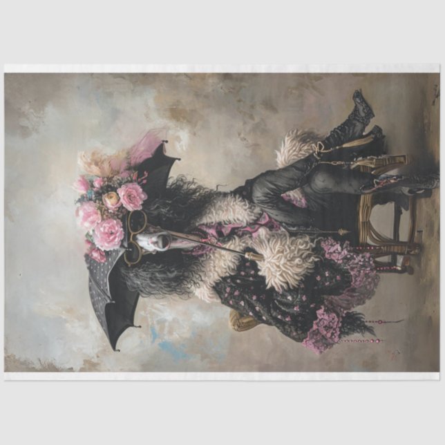 Standard Poodle Bohemian Rhapsody Decoupage Tissue Paper (Front)