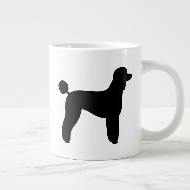 Standard Poodle Dog Breed Silhouettes Large Coffee Mug (Right)