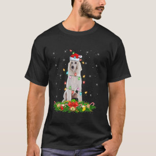 Standard Poodle Dog Christmas Lights Funny Santa H T-Shirt