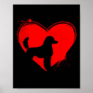 Standard Poodle Dog Heart Shape Valentine Dog Love Poster