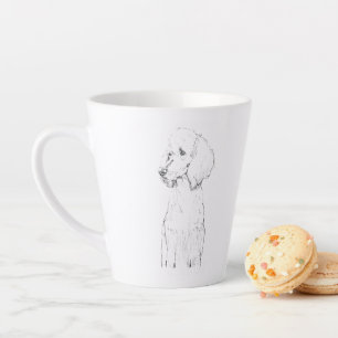 Standard Poodle Dog Pet Portrait Latte Mug