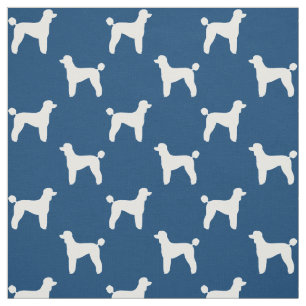 Standard Poodle Dog Silhouettes Pattern Fabric