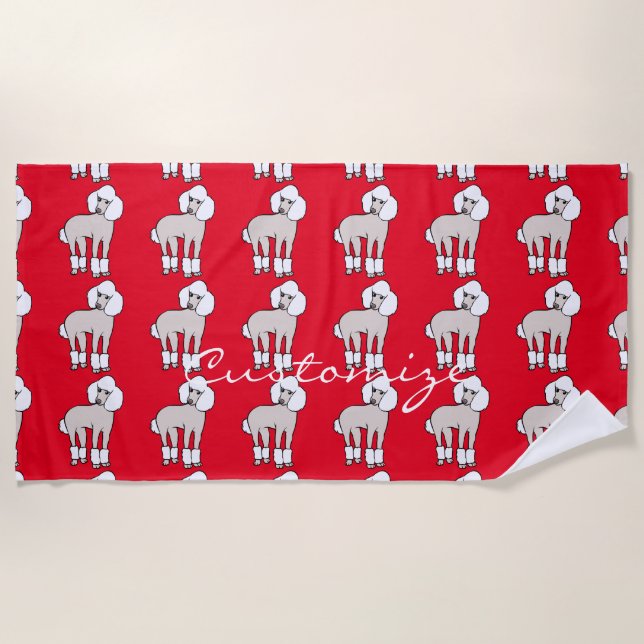 Standard Poodle Dog Thunder_Cove  Beach Towel (Front)