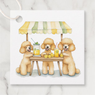 Standard Poodle Dogs Running A Lemonade Stand Favour Tags