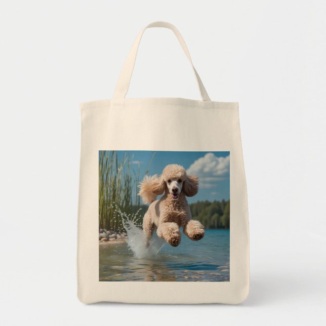 Standard Poodle Elegant Grocery Tote Bag (Front)