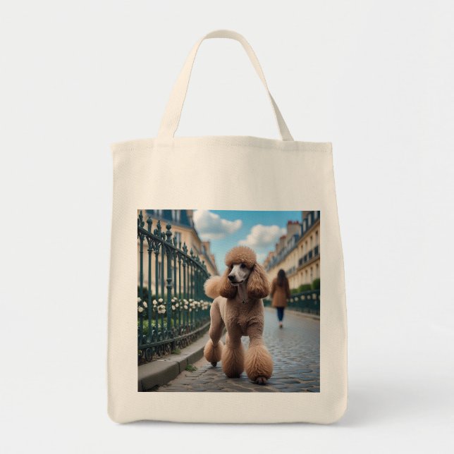 Standard Poodle Elegant Grocery Tote Bag (Front)