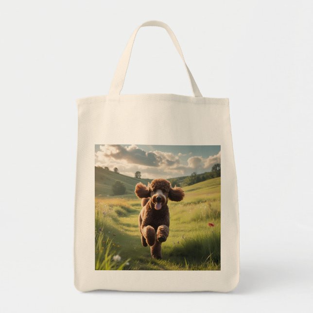 Standard Poodle Elegant Grocery Tote Bag (Front)