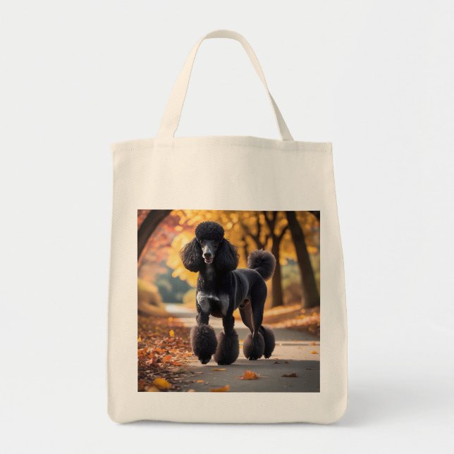 Standard Poodle Elegant Grocery Tote Bag (Front)