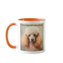 Standard Poodle Oil Painting with Cute Caption