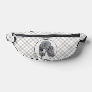 Standard Poodle Painting Parti Black White Dog Art Bum Bags