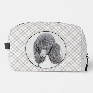 Standard Poodle Painting Parti Black White Dog Art Dopp Kit