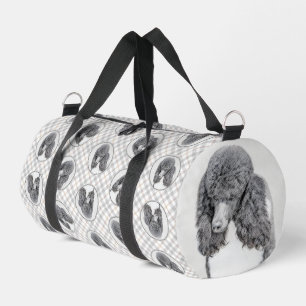 Standard Poodle Painting Parti Black White Dog Art Duffle Bag