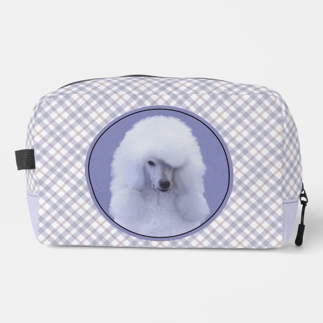 Standard Poodle Painting White Original Dog Art Dopp Kit (Front)