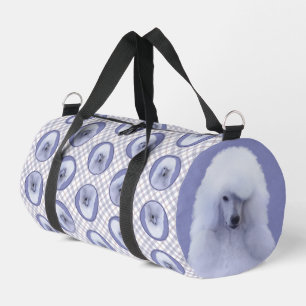 Standard Poodle Painting White Original Dog Art Duffle Bag