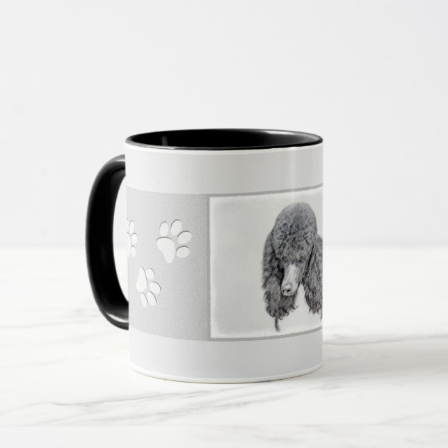 Standard Poodle Parti Painting - Original Dog Art Mug (Front Left)
