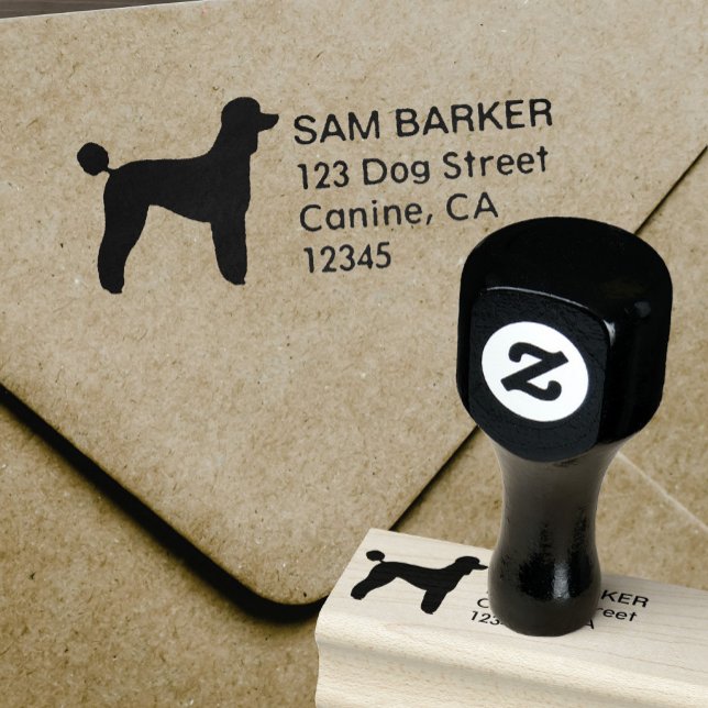 Standard Poodle Silhouette Return Address Rubber Stamp (Creator Uploaded)